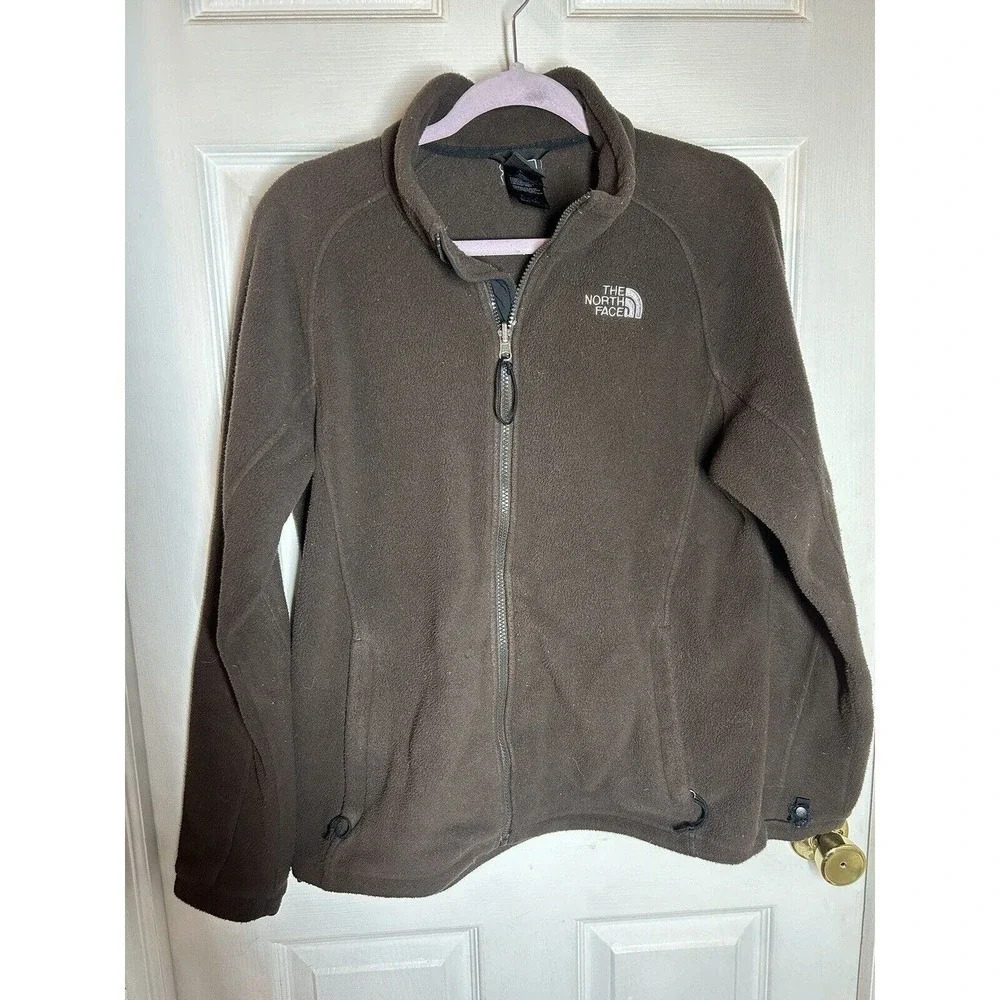 The North Face Womens Fleece Polartec Jacket Brown Full Zip Size L